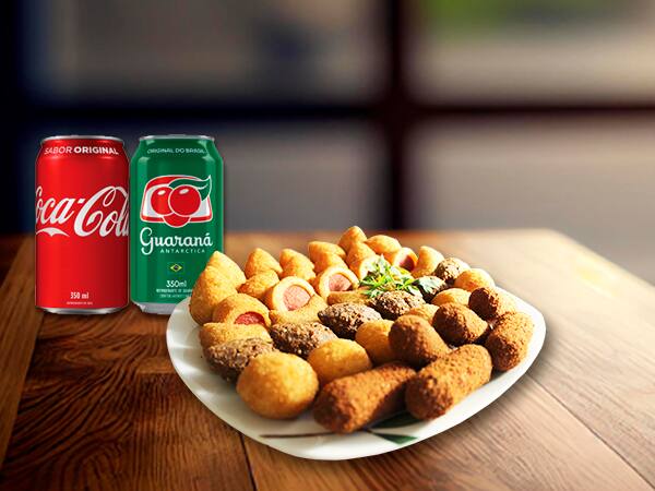 🛎️ 40 Salgadinhos + Refri [Coca ou Guaraná]